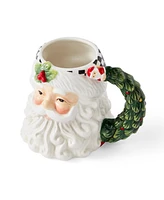 Spode Christmas Tree Figural Santa Snowman Mugs, Set of 2