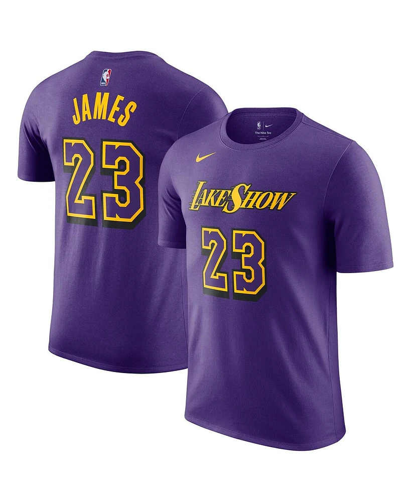 Nike Men's Purple Lebron James Los Angeles Lakers 2024/25 City Edition Name Number T-Shirt