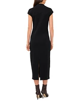 Vince Camuto Women's Mock Neck Cap-Sleeve Midi Dress