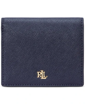 Lauren Ralph Crosshatch Leather Compact Wallet