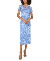 Vince Camuto Women's Paisley-Print Mesh Midi Dress