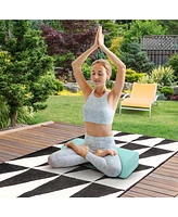 Costway Yoga Bolster Pillow Meditation w/Washable Cover & Carry Handle