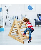 Sugift Wooden Triangle Climber for Toddler Step Training