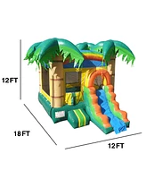 Hero Kiddo HeroKiddo Tropical Breeze Commercial Grade Inflatable Bounce House & Water Slide Combo (No Blower Included), Outdoor Play