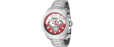 Invicta Men's 47941 Nfl Kansas City Chiefs Quartz Multifunction Red, Silver Dial Watch