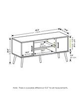 Furinno Mid-Century Tv Stand Entertainment Media Console w/2 Cabinets&Open Storage Shelves for TVs up to 50",Espresso