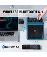 Airpulse Bluetooth Speaker, Compact Speaker with Aux Line Input for Home Office Party - Blue