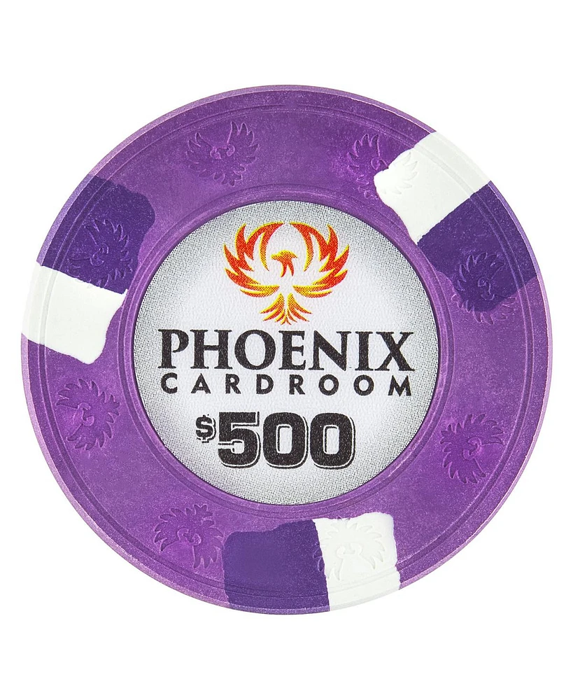 Slickblue Phoenix Real Clay Poker Chips - 25-Pack, Premium Clay Chips for Poker and Casino Games