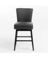 The Pop Home 31.25 Inch Swivel Counter Bar Stools,Wood Frame Chairs for Kitchen Island and Dining Room,1PK-The
