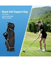 Gymax Golf Stand Cart Bag Club with Carry Organizer Pockets