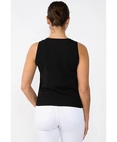 Jennie Liu Women's 100% Cashmere Tank Tops Sleeveless Crewneck Sweater Vest