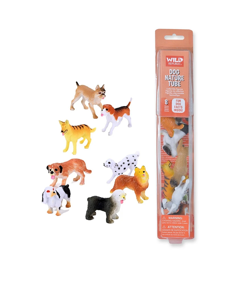 Wild Republic Nature Tube Dog Figurines, 8 Pieces