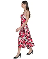 Karl Lagerfeld Paris Women's Geo-Print Sleeveless Midi Dress