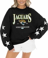 Gameday Couture Women's Black Jacksonville Jaguars Rhinestone Star Sleeve Settle the Score Tri-Blend Pullover