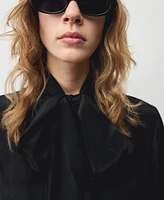 Mango Women's Bow Detail Satin Shirt