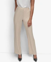 Dkny Petite Striped Mid Rise Pants