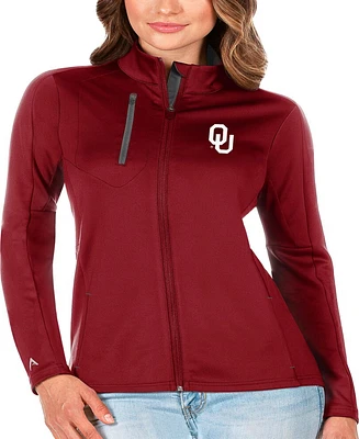 Antigua Women's Crimson/Graphite Oklahoma Sooners Generation Full-Zip Jacket