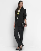 Dkny Women's Ponte Single-Button-Front Twill Blazer