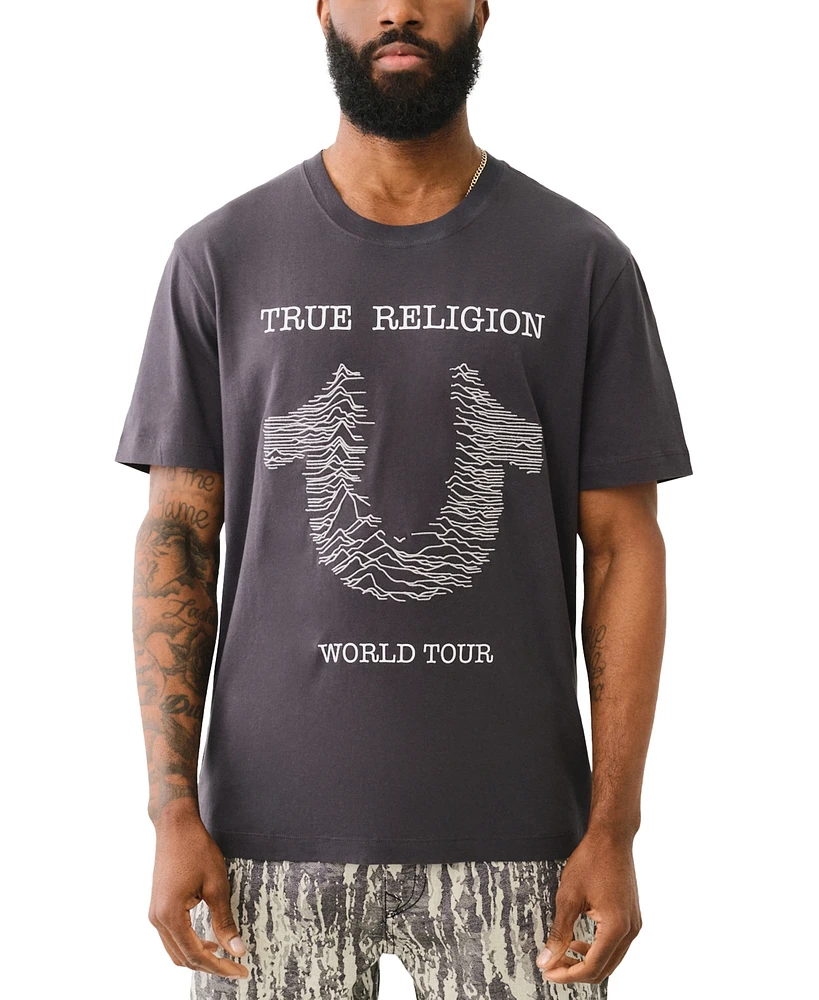 True Religion Men's Short Sleeve Crewneck Logo Graphic T-Shirt