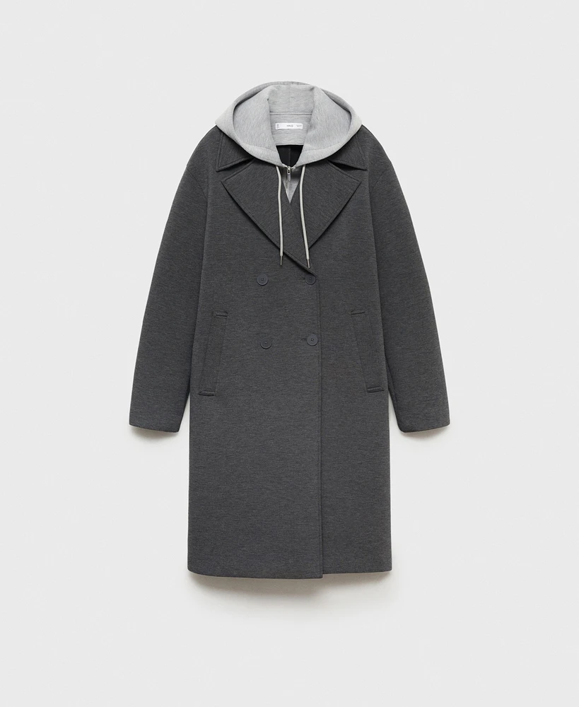 Mango Women's Hoodie Combined Coat