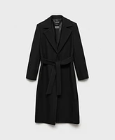 Mango Women's Detachable Collar Manteco Wool Coat