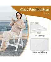 Gouun 4 Pack Resin Folding Chairs with Padded Seat