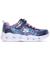 Skechers Little Girls Heart Lights - Boogie Love Stay-Put Light-Up Casual Sneakers from Finish Line