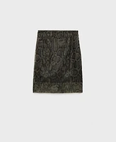 Mango Women's Organza Snake Skirt