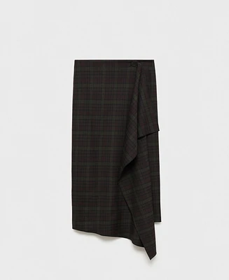 Mango Women's Checked Asymmetric Skirt