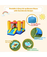 Gymax Kids Inflatable Bouncer Bounce House Jumping Area Slide Without Blower