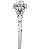 Diamond Squared Halo Bridal Set Ring (1 ct. t.w.) in 14k White Gold