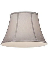 Springcrest Pewter Gray Medium Oval Lamp Shade 9" Wide and 7" Deep at Top x 15" Wide and 13" Deep at Bottom x 10.5" High (Spider) Replacement with Har