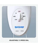 Hurricane Supreme 12 Inch Oscillating 3 Speed Portable Wall Mount Fan, White