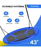 Everyfun 43" Saucer Tree Swing for Kids Adult, Waterproof Flying with Adjustable Hanging Straps, Seats Backyard Outdoor Indoor