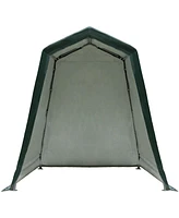 Gouun Outdoor Carport Shed with Sidewalls and Waterproof Ripstop Cover