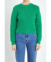 English Factory Women's Round-neck Knit Sweater