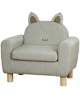 Qaba Cat Ear Backrest Designed Kids Sofa Couch Armchair for Toddlers, Bedroom