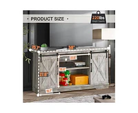 gaomon Farmhouse Tv Stand for 65 Inch Tv Entertainment Center Tv Media Console Cabinet, Tv Stand with Storage, Barn Doors and Shelves
