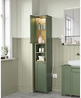 Slickblue Tall Bathroom Cabinet with Lights Stylish and Functional Storage Solution for Modern Bathrooms