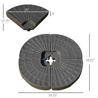 Outsunny Outdoor Patio Cantilever Umbrella Base Weight w/ Build-In Carry Handles