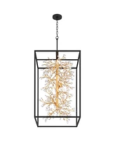 Possini Euro Design Carrine 20" Modern Pendant Chandelier Ceiling Light Fixture Dining Room Over Table Kitchen Island Foyer Hanging Unique 6-Light Bla