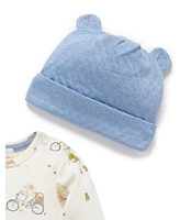 Purebaby Baby Boys Hat, Bodysuit & Leggings 3 Piece Set