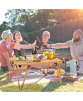 Gouun Folding Camping Table Picnic with Storage Bag and Waterproof Desktop