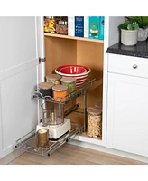 Florida Brands Pull Out Cabinet Organizer 2 Tier with Chrome Finish x 21 In