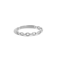 The Lovery Oval Link Ring 14K White Gold