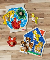 Melissa and Doug Animals Jumbo Knob Wooden Puzzle Set