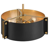 Possini Euro Design Arabela 14" Modern Industrial Pendant Chandelier Ceiling Light Fixture Dining Room Over Table Kitchen Island Foyer Drum Hanging 3-