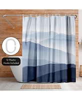 Americanflat 71x74 Blue Mountain Shower Curtain - 100% Polyester Shower Curtain