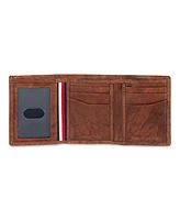 Tommy Hilfiger Men's Rfid Huck Leather Trifold Wallet