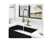 Casainc Pull Down Sprayer Kitchen Faucet with Infrared Sensor Induction Function and Deck Plate